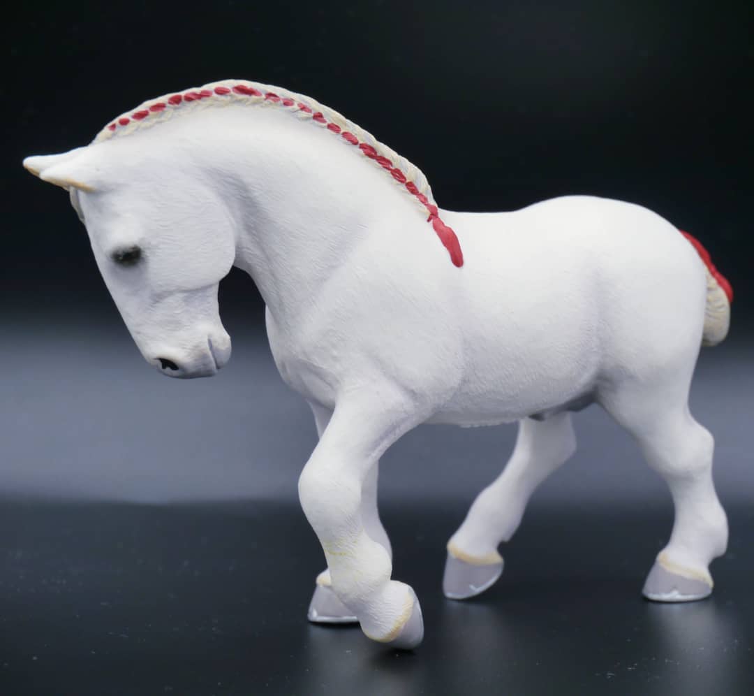 White Percheron Horse